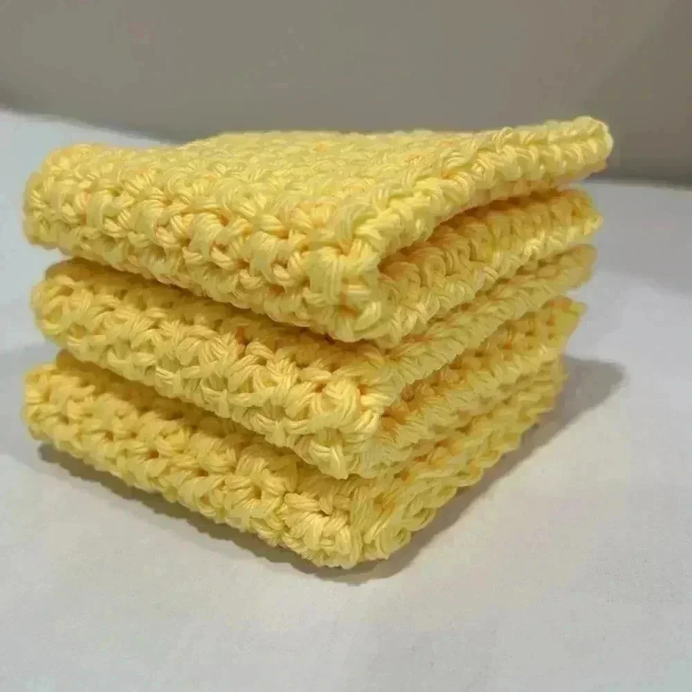 Hand Crocheted Washcloth/Dishcloth - Set of 3